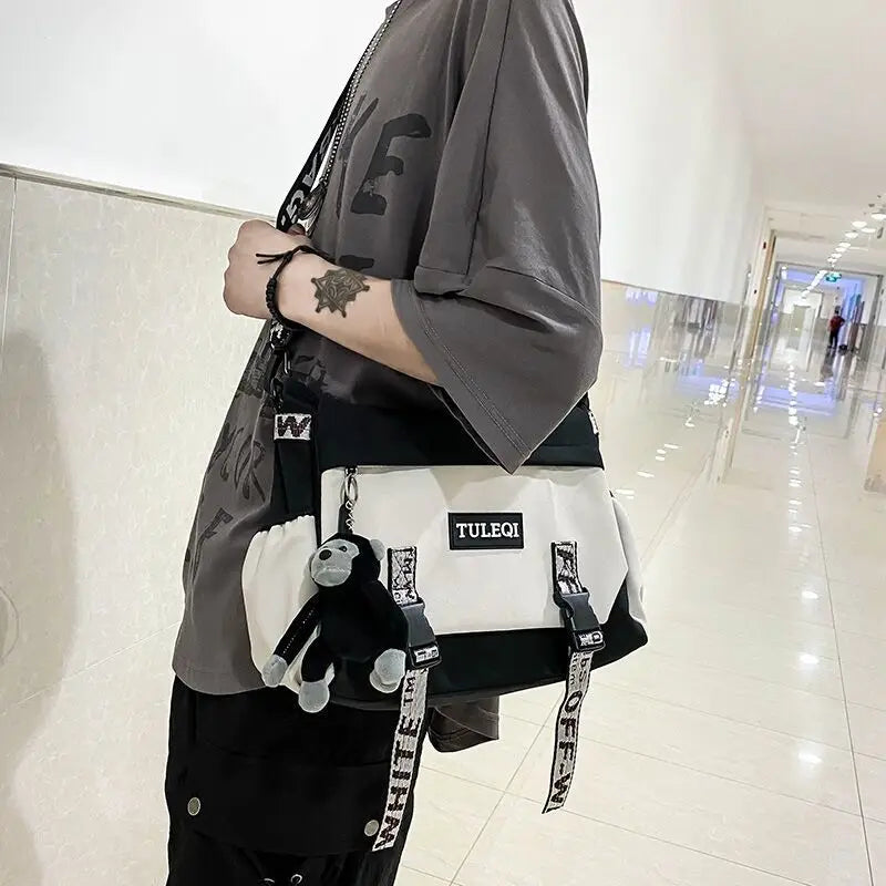 Messenger Bag – Large Capacity Canvas Shoulder Bag for School and Casual Use