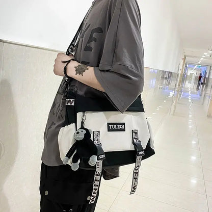 Messenger Bag – Large Capacity Canvas Shoulder Bag for School and Casual Use