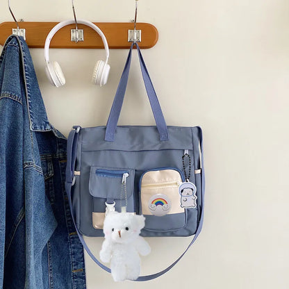 Harajuku Nylon Shoulder Bag – Multi-Pocket Crossbody Messenger Bag