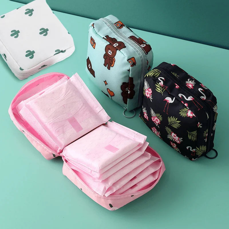 Cute Bear Sanitary Pad & Makeup Pouch