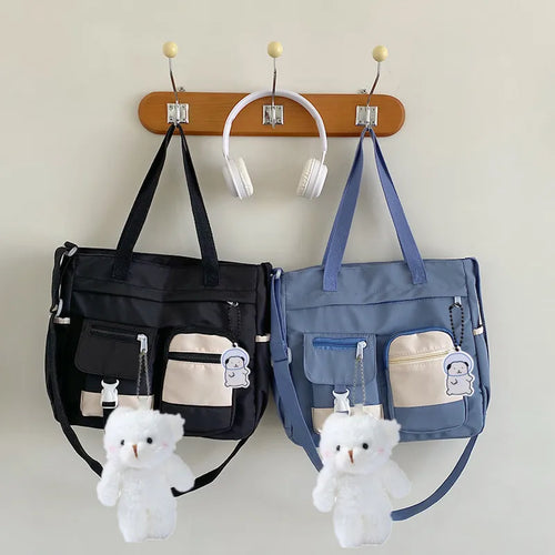 Harajuku Nylon Shoulder Bag – Multi-Pocket Crossbody Messenger Bag