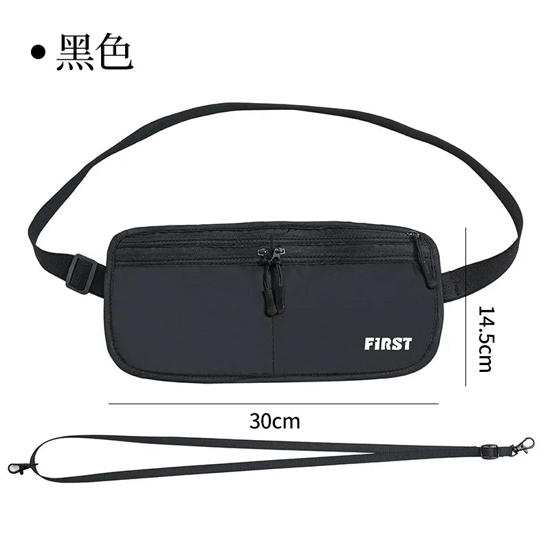 Multifunctional Folding Breathable Sports Casual Canvas Invisible Anti-Theft Close Riding Belt Bag