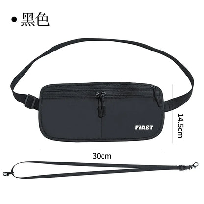 Multifunctional Folding Breathable Sports Casual Canvas Invisible Anti-Theft Close Riding Belt Bag