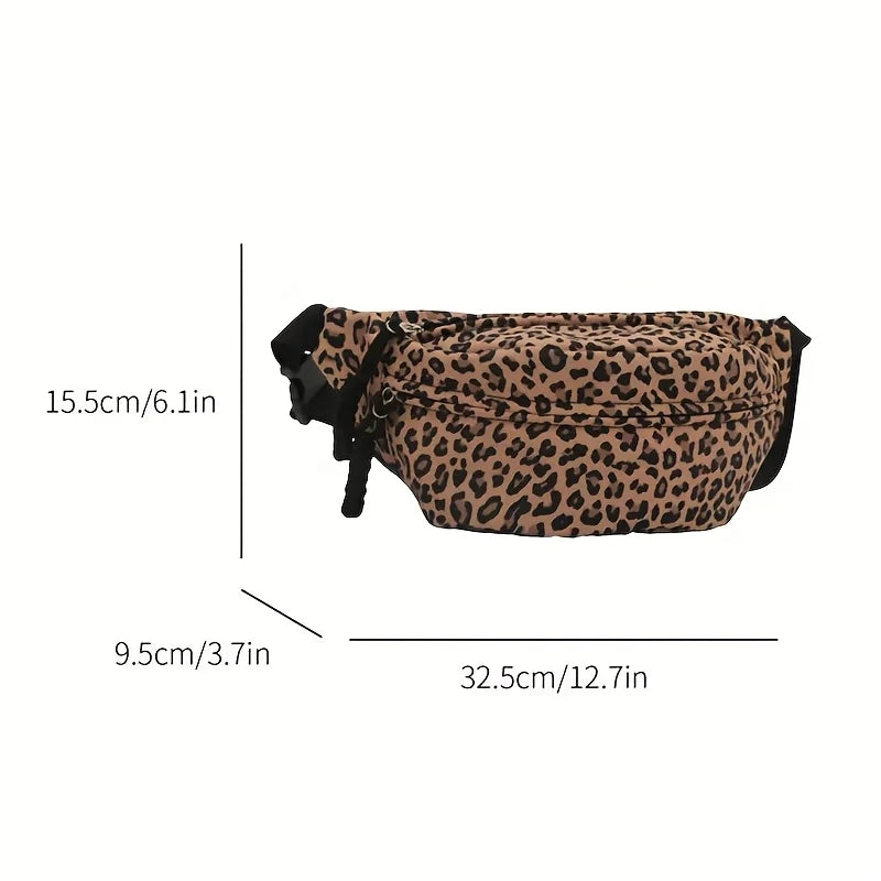Leopard Print Fanny Pack – Women's Crossbody Chest Bag