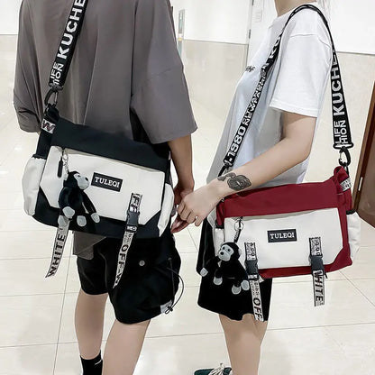Messenger Bag – Large Capacity Canvas Shoulder Bag for School and Casual Use