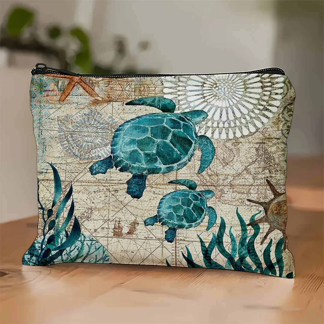 Travel Makeup Bag Printed Polyester Cosmetic Pouch