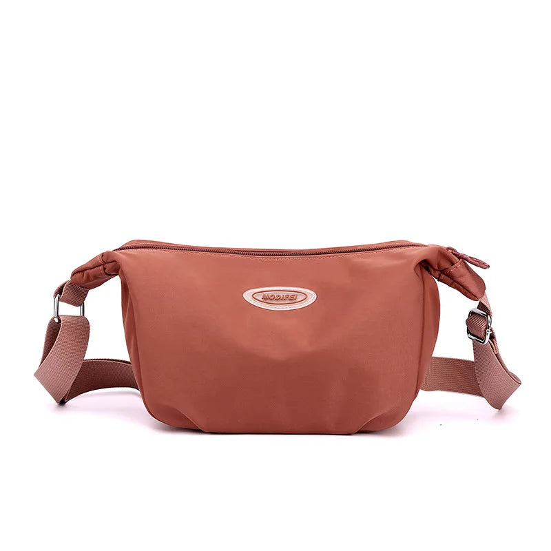 Ladies Single-Shoulder Crossbody Bag Nylon Fabric Bag Women S Bag Korean Style Simple Solid Color