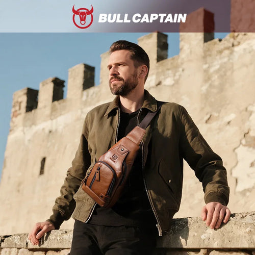 Top-Grain Cowhide Men S Soft Genuine Leather Outdoor Casual Large-Capacity Flat Crossbody Bag Chest