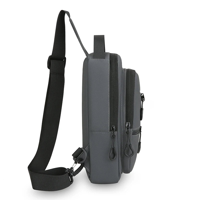 Men S Waist Packs Chest Bag Soft Waterproof Pu Shoulder Casual Crossbody Bags Bolsos - Waterproof