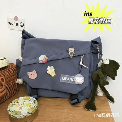 Canvas Crossbody Messenger Bag – Cute Casual Shoulder Bag for Women