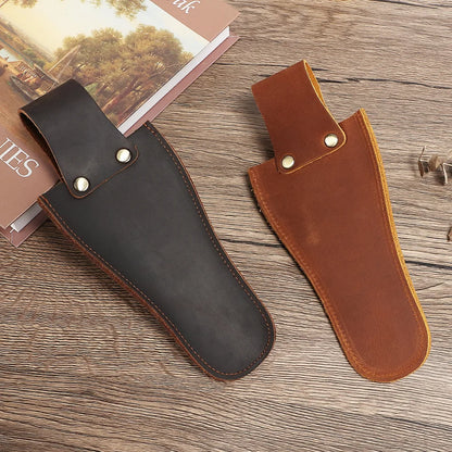 Protective Leather Case Top Layer Cowhide Garden Branch Shears Waist Bag