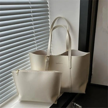 Large Faux Leather Tote Bag Set – Women's Shoulder Bag