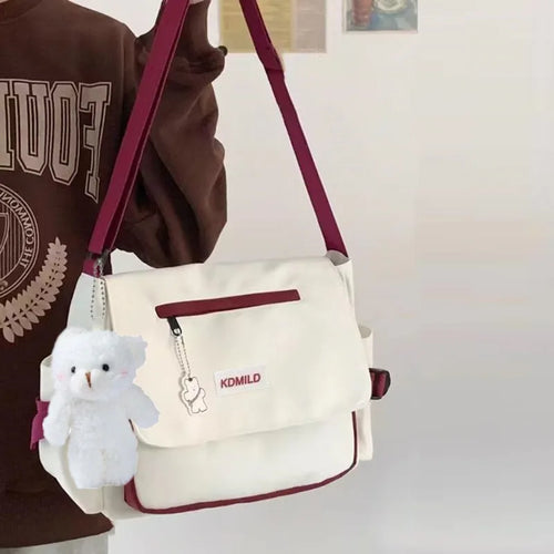 Top Oxford Diagonal Cross Bag Youth Casual Version Ladies Canvas Shoulder Solid Color Women