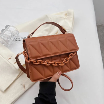 Quilted Crossbody Bag for Women – Mini Flap Purse with Chain