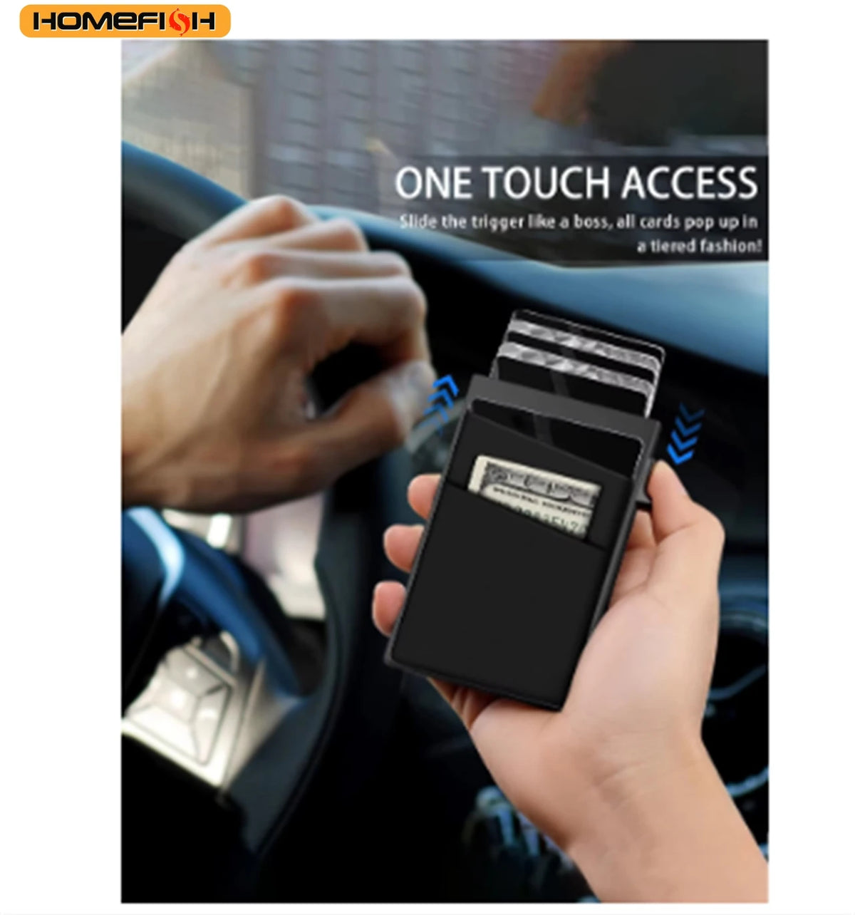 Homefish Slim Metal Card Wallet Rfid Anti-Scan Card Protector