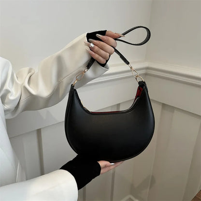 PU Leather Crescent Shoulder Bag for Women