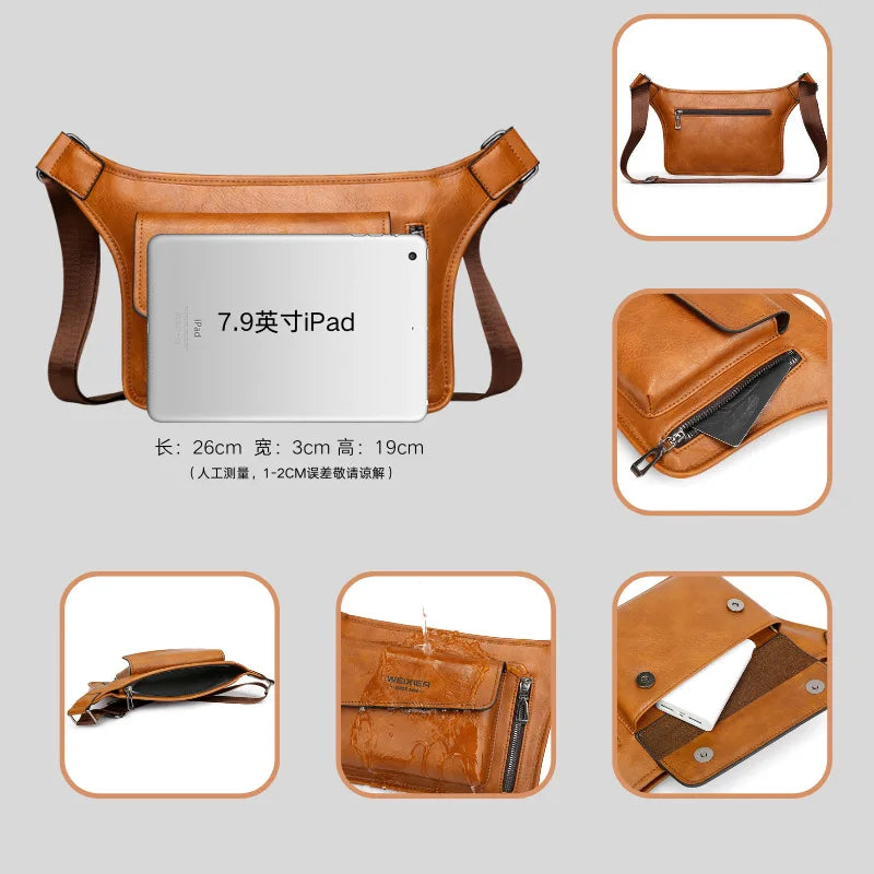 Men S Chest Bag Waterproof Large Capacity Cross-Body Shoulder Mobile Phone Storage Sports Small Body