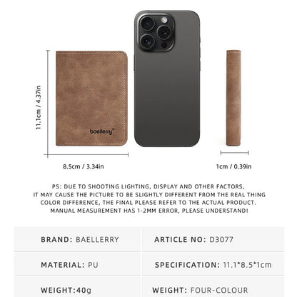 Minimalist Men's Leather Bifold Wallet with Card Slots