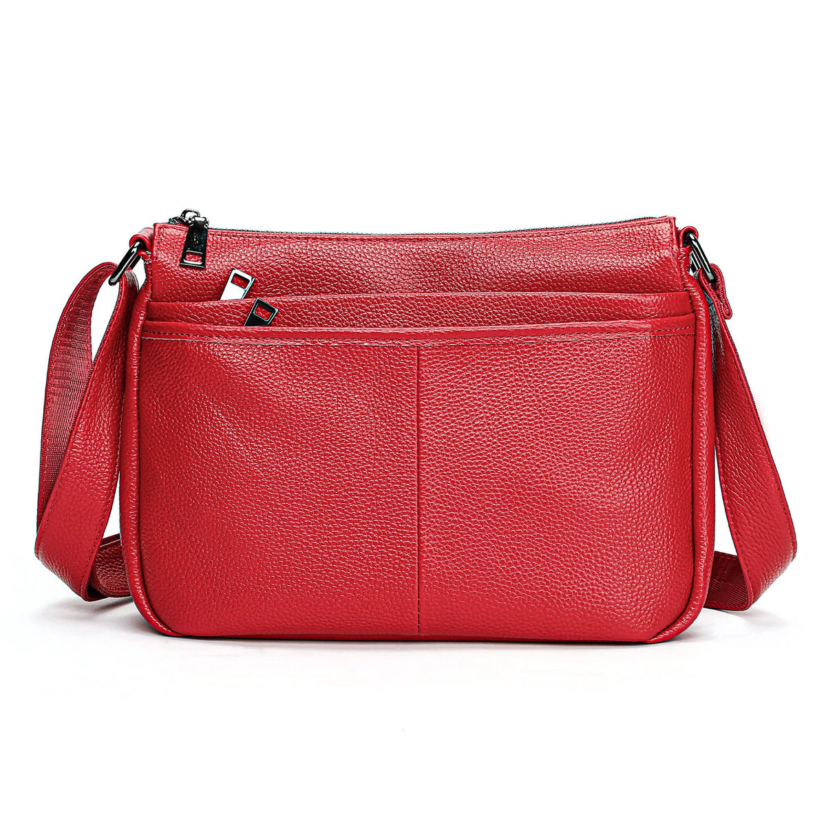 Women S Leather Shoulder Bag Large Capacity Soft Multi-Layer Multi-Function Diagonal Span - Soft
