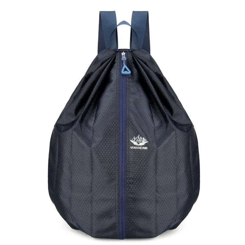 Folding Shoulder Sports Backpack Middle Zipper Outdoor Travel Portable Anti-Spill
