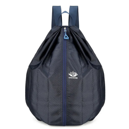 Folding Shoulder Sports Backpack Middle Zipper Outdoor Travel Portable Anti-Spill