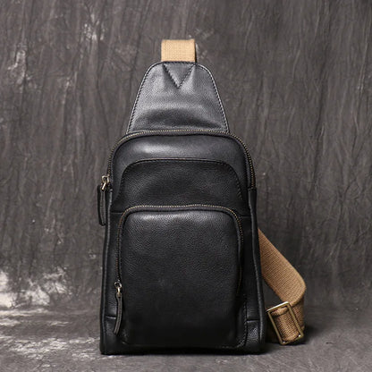 Men S Chest Bag Made Genuine Leather Women S Crossbody Bag Made Cowhide