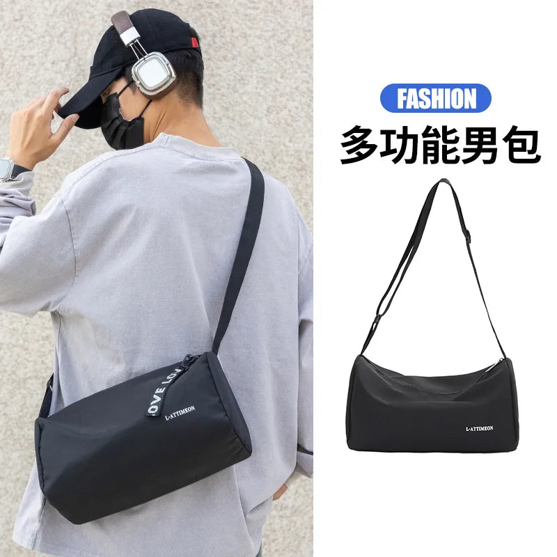 Travel Men S Sports Light Outdoor Crossbody Bag Large Capacity Luggage Single Shoulder Bucket