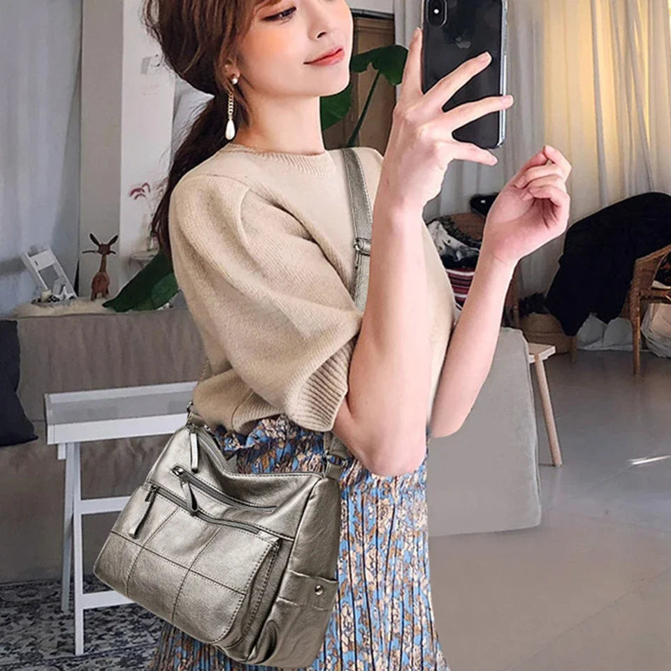 Women's Luxury Leather Crossbody Bag – Designer Shoulder Handbag