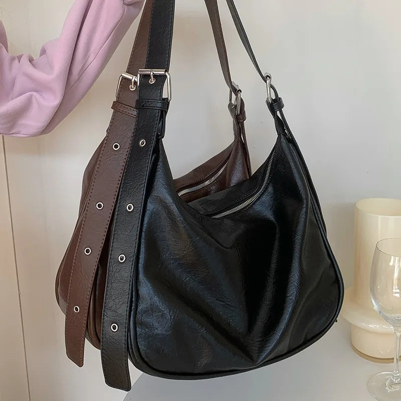 Women Retro Leisure Commuting Student Class Large Capacity Shoulder Bag Tote