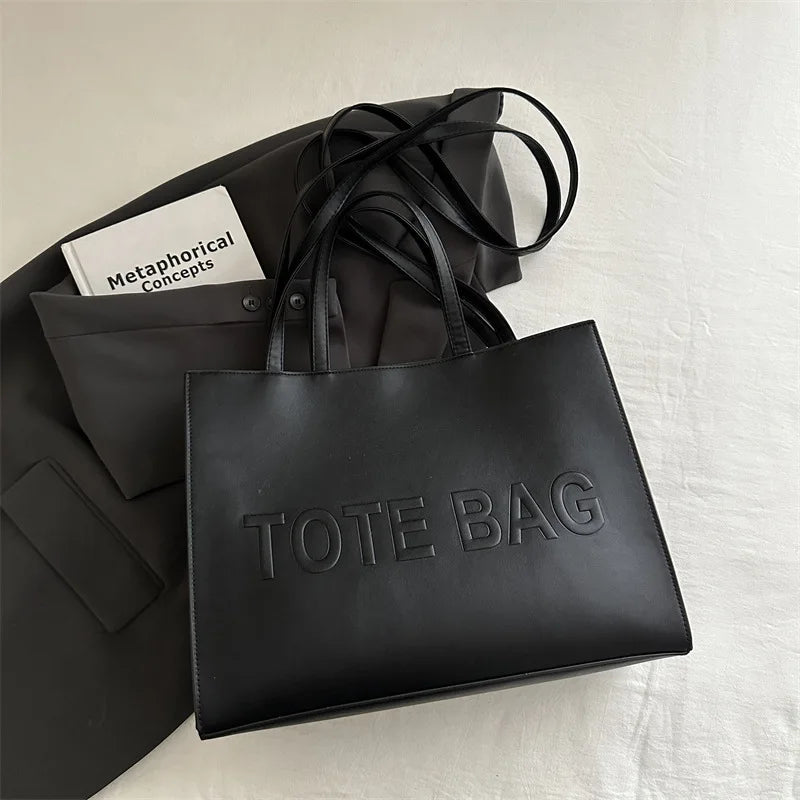 Large Capacity Leather Tote Bag – Vintage Shoulder & Crossbody Handbag