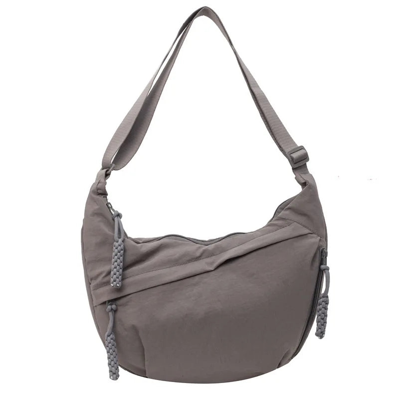 Nylon Crescent Crossbody Bag for Women – Lightweight & Large Capacity
