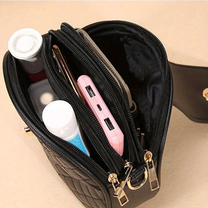 Quilted Crossbody Bag for Women – Vintage Lock Shoulder Purse