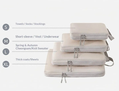 Homefish 6 Pcs Set Packing Cubes Compressible Travel Storage Bags Waterproof Portable Suitcase