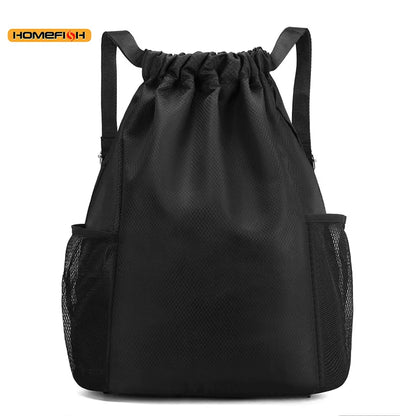 Homefish Sports Drawstring Backpack Large Capacity Sackpack Gym Swim Beach Basketball Bag Fitness
