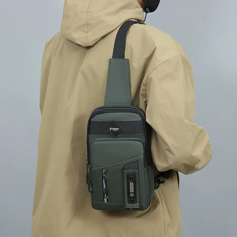 Casual Chest Bag Men Portable Diagonal Cross Student Simple Large Capacity Waterproof Shoulder