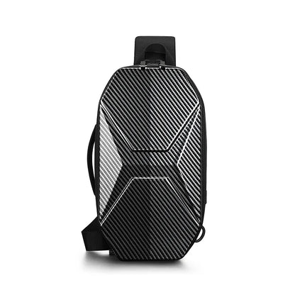 Functional Chest Bag Men Pc Hard Shell Crossbody Bag Large-Capacity Single-Shoulder Waterproof