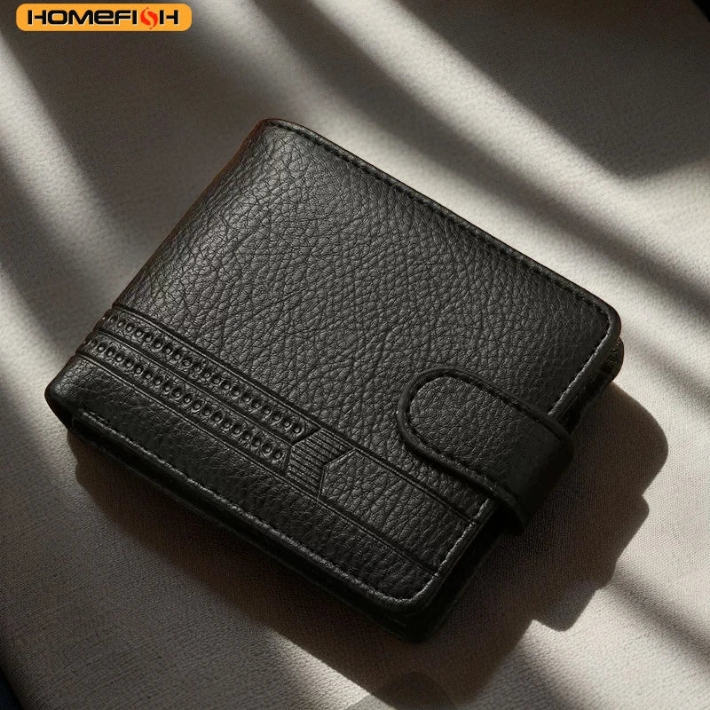 Homesifh Men Wallets Leather Zipper Purse Man Slim Card Horders Male Short Multi-Card Wallet Coin
