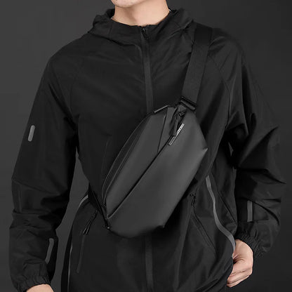 Lightweight Nylon Waterproof Men S Crossbody Bag Functional Cycling Chest Backpack - Waterproof