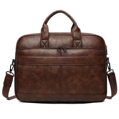 Vintage Men S Briefcase Large Capacity Business Laptop Bag Classic Handbag Retro European Style