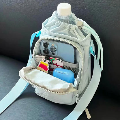 Crossbody Sling Bag with Water Bottle Holder & Phone Pocket