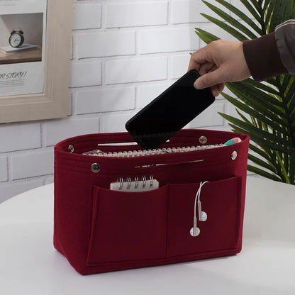 Homefish Women S Organizer Handbag Felt Travel Bag Insert Liner Purse Organiser Pouch