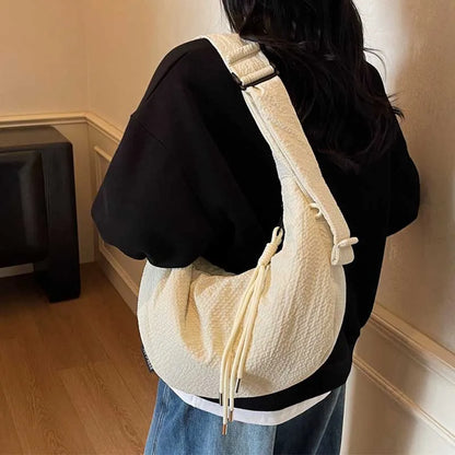 Comfortable Versatile Texture Hobo Bags Women Crossbody Large Capacity Lightweight Casual Storage