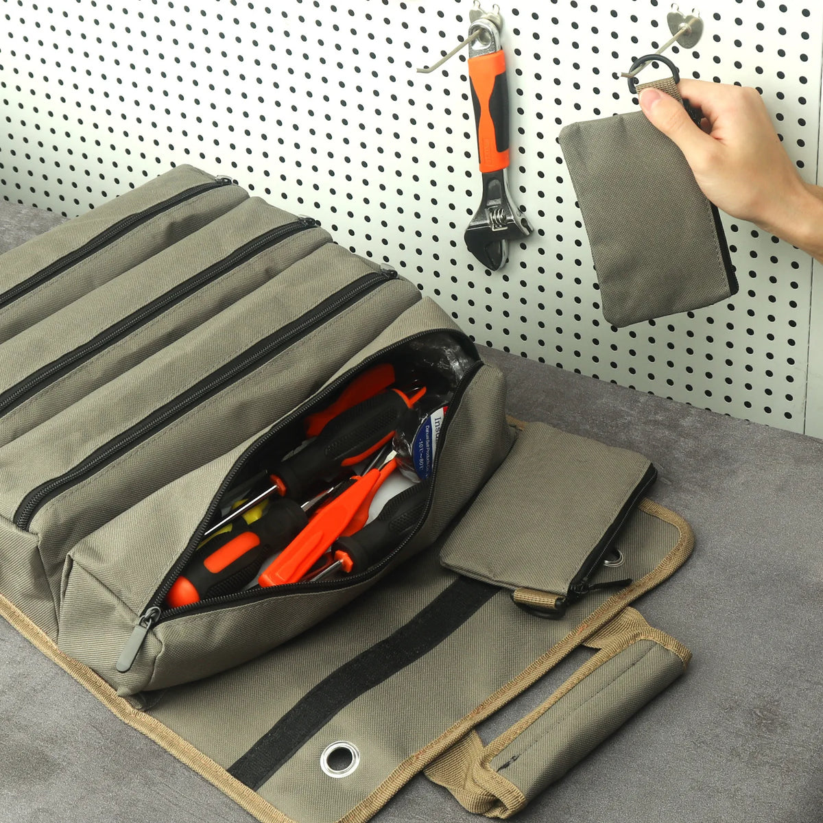 Electrical Kit Portable Multi-Function Roll Canvas Hardware Maintenance Tools Hand Laches Shoulder