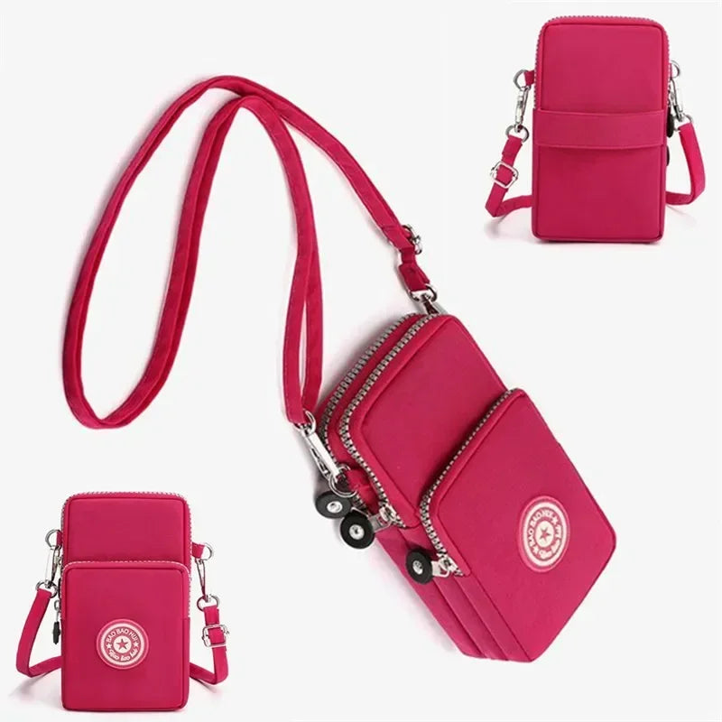 Women's Crossbody Phone Bag – Casual Nylon Shoulder Bag