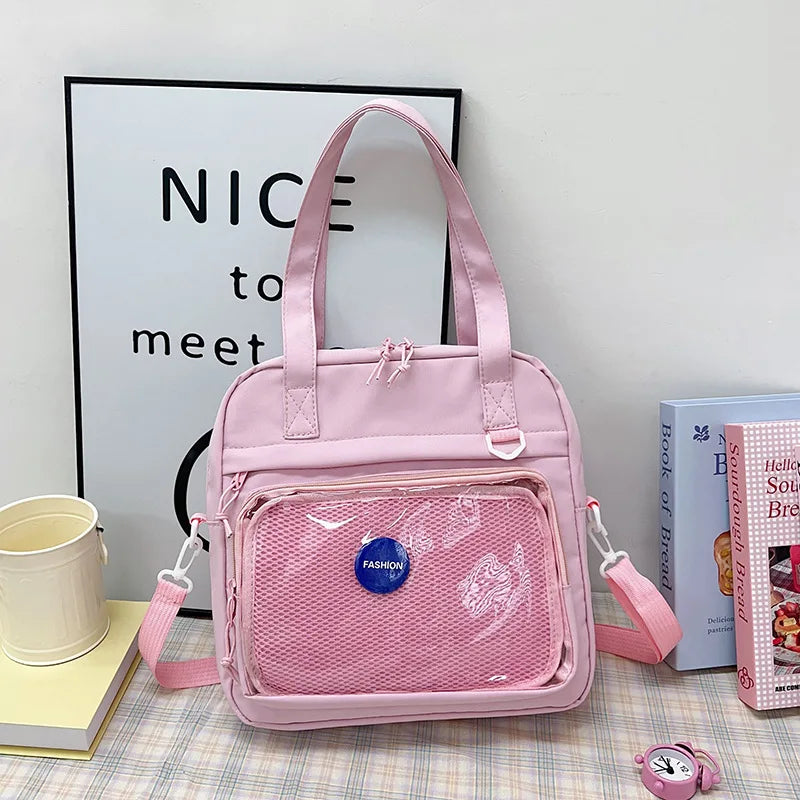 Stylish Cute Transparent Tote Bag Minimalis Shoulder Crossbody Bag Large Capacity Versatile Casual