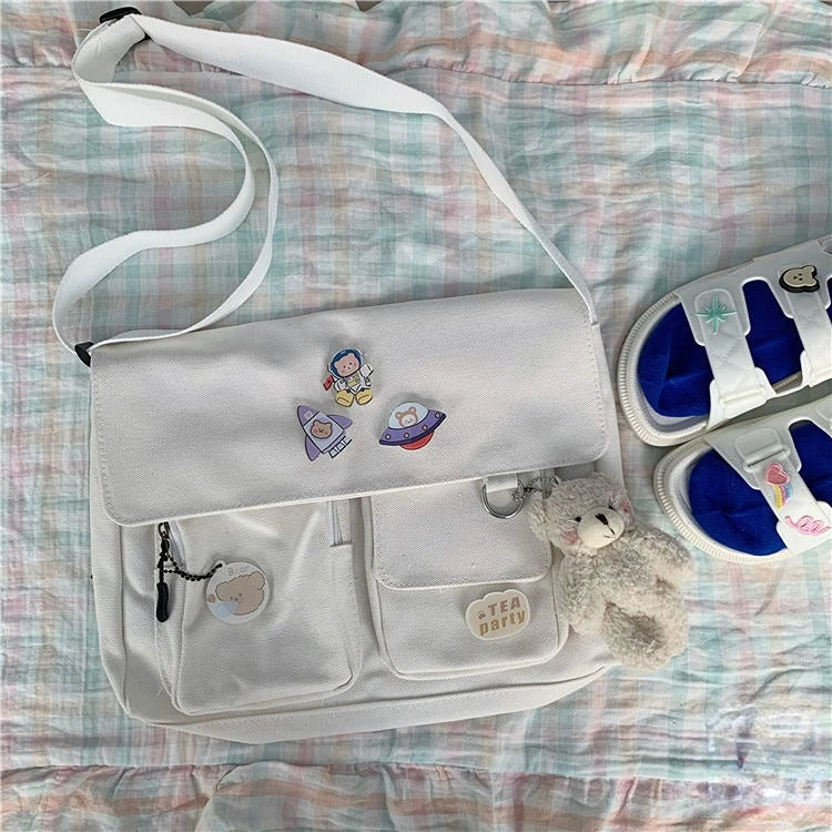 Canvas Crossbody Messenger Bag – Casual Shoulder Bag for Girls