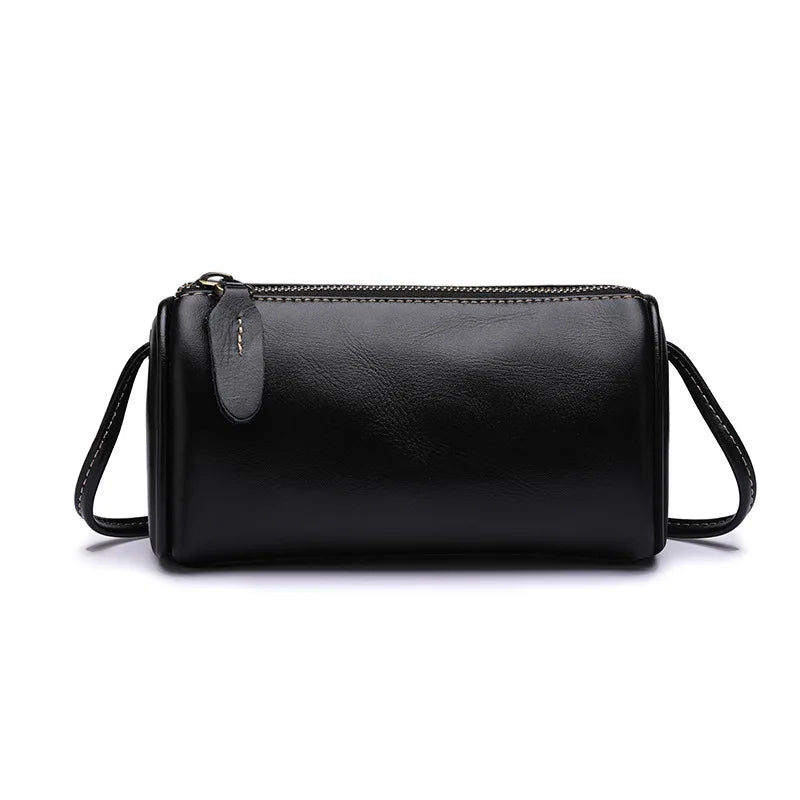 Top-Grain Cowhide Women S Mobile Phone Storage Single-Shoulder Crossbody Bag Pillow