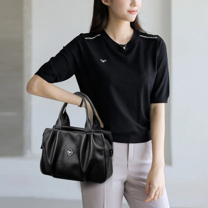 Soft PU Leather Handbag – Women's Large 3-Layer Shoulder Bag
