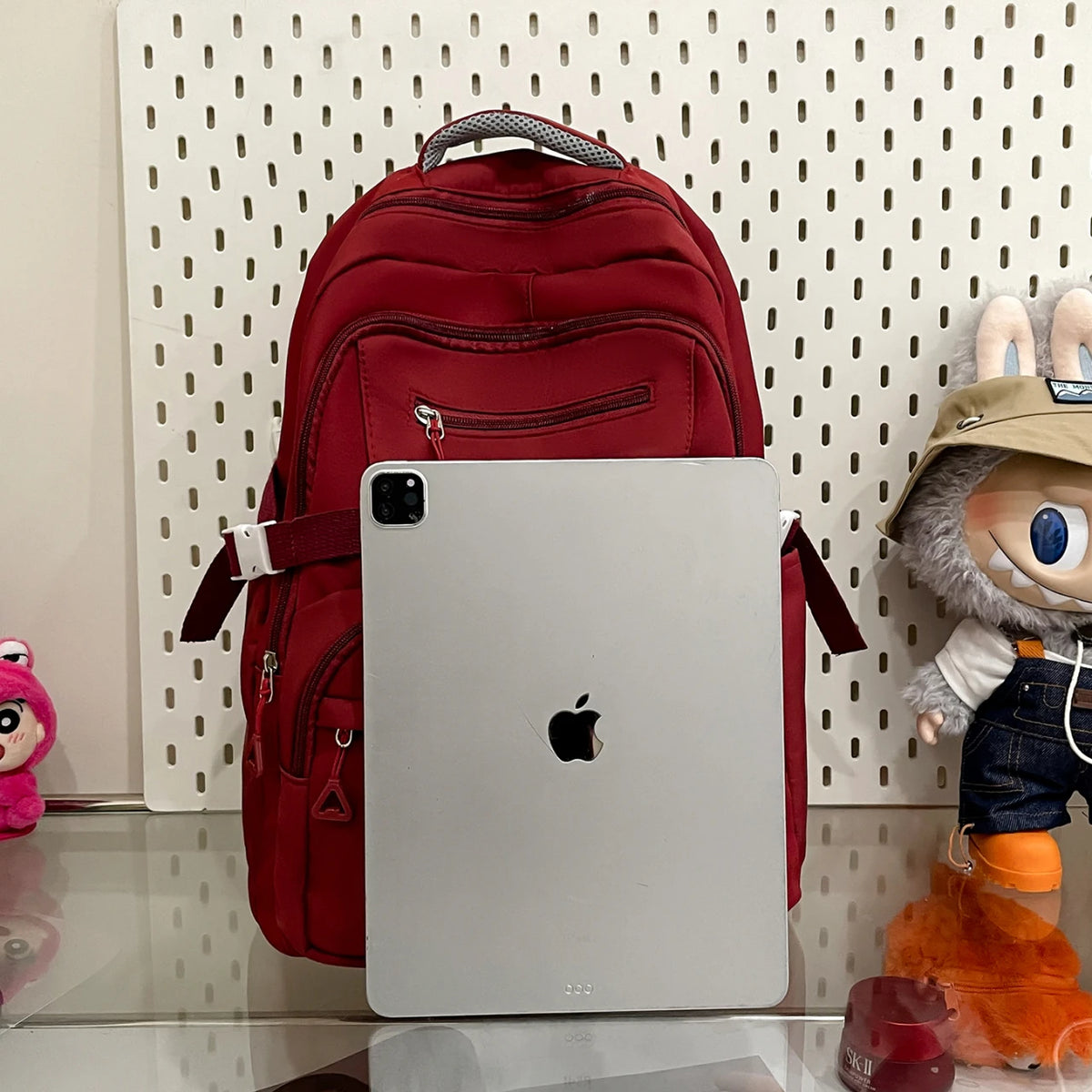 Simple Stylish College Student Backpack Nylon Lightweight Large Capacity Computer School Commuting