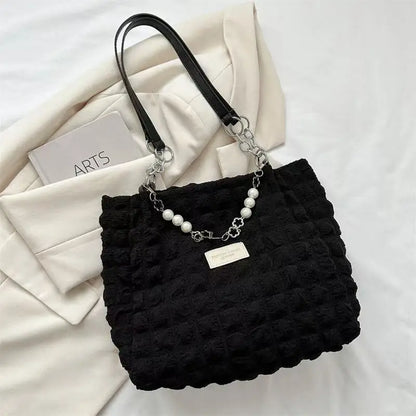 Large Capacity Cloud Tote Bag – Quilted Nylon Women's Shoulder Bag